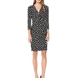 Anne Klein Polka dot Faux Wrap Dress LBD